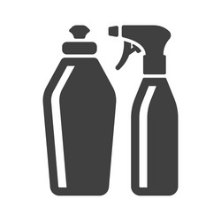 Household chemicals icon bottle with detergent vector