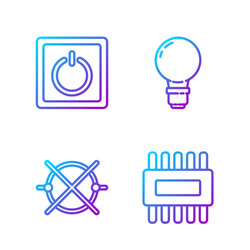 set line processor with microcircuits cpu vector image