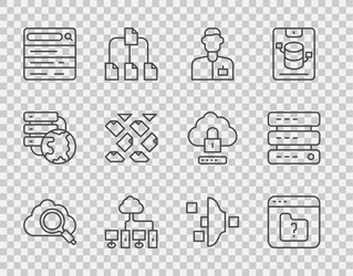 set line search cloud computing file missing vector image