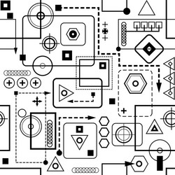 Technical Blueprint Pattern vector image