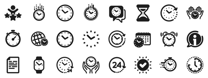 Time and clock icons timer alarm smartwatch vector