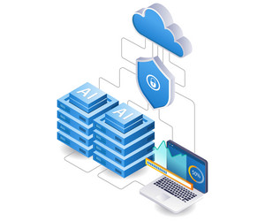 ai data server computer analyst technology vector image