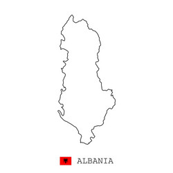 Albania map line linear thin simple vector