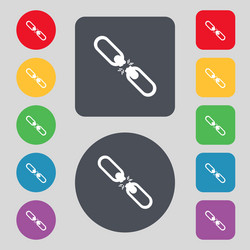 broken connection flat single iconset color vector image
