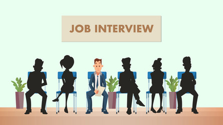 candidate shadow in queue wait for job interview vector image