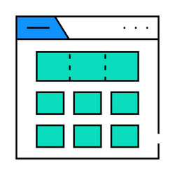 grid system ux ui design icon color vector image