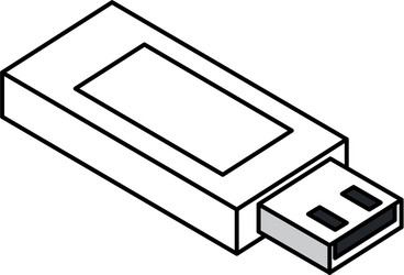 line data usb memory to save documents vector image