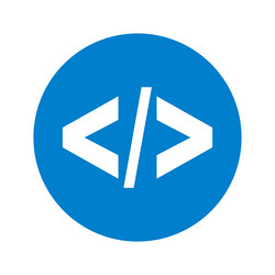 round code mark icon or programming and coding vector image
