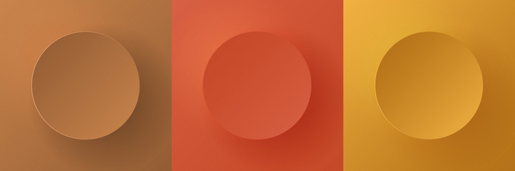 set of autumn colored 3d round circles frames vector image