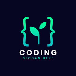 modern computer programming coding logo design vector image