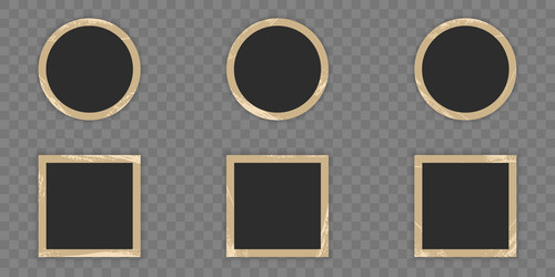 Retro photo paper set in circle and square shape vector