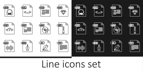 set line txt file document zip doc pdf php vector image