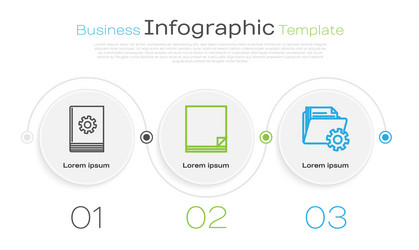 set line user manual file document and folder vector image