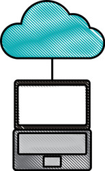 cloud computing laptop programming code storage vector image