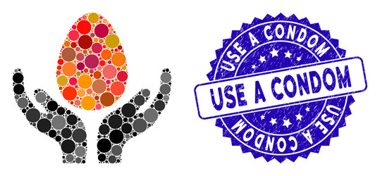 Collage egg incubator hands icon with distress use vector