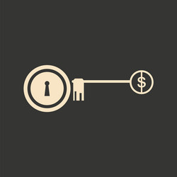 Flat in black white lock and key dollar vector