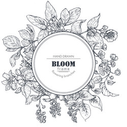 Hand Drawn Floral Branch Frame Vector Image