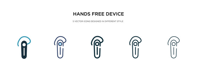 Hands free device icon in different style two vector