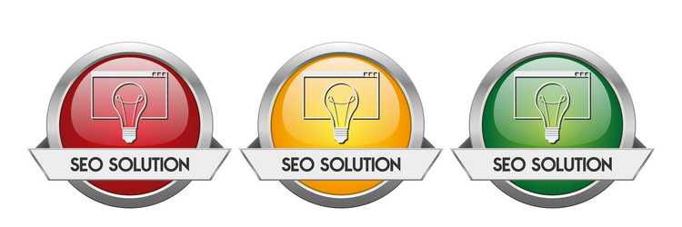 modern button seo solution vector