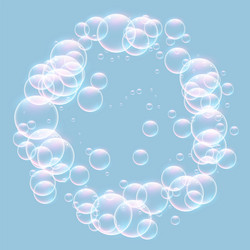 realistic bubbles frame with text space vector image