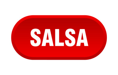 salsa button rounded red sign vector image