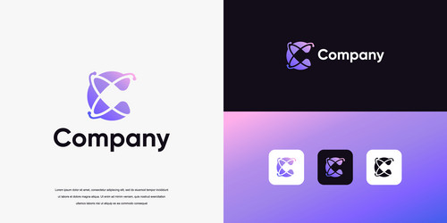 simple initial c monogram logo vector image