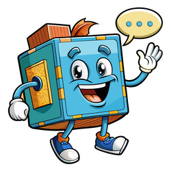 smiling character dialog box with cheerful vector image