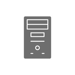 system unit computer case console grey icon vector image