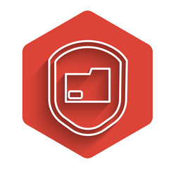 white line document folder protection concept icon vector image