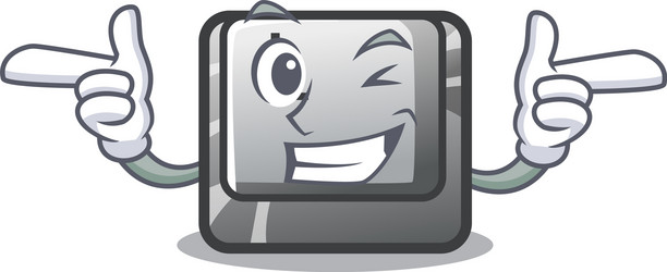 wink button l in mascot shape vector image