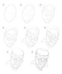 how create step pencil drawing page shows vector image