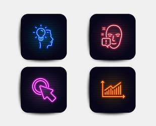 idea click here and face attention icons graph vector image