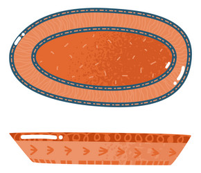 platter top and front view flat decorative vector image