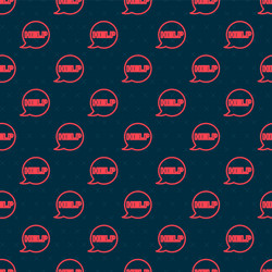 red line speech bubble with text help icon vector image