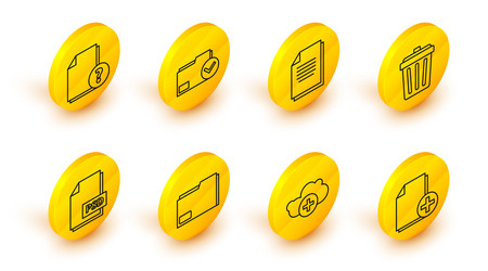 set line add new file cloud document folder psd vector image