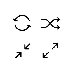 set of linear arrow icon design collection vector image