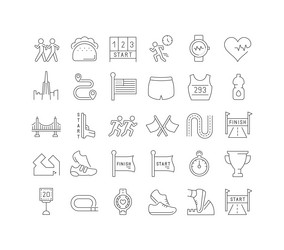 set of linear icons bay to breakers vector