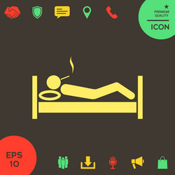 smoking in bed icon vector