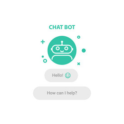 chat bot logo design concept ui ux element vector image
