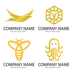 collection animal yellow logo Vector Image