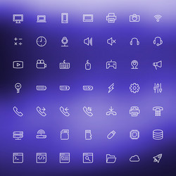 Thin line technology icons set for web and mobile vector