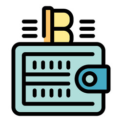 wallet adding cryptocurrency showing blockchain vector image