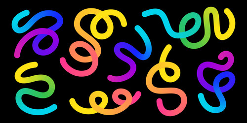 flowing curvy rainbow swirls - sinuous lines loop vector image