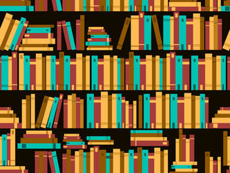 seamless pattern with books library bookshelf vector