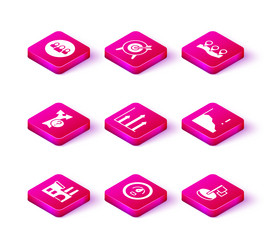 set factory digital speed meter arrow pie chart vector image