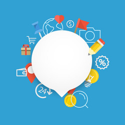 speech cloud template with different icons vector image