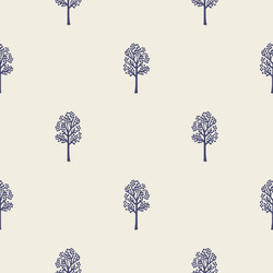 Woodland Tree Block Print Pattern vector image