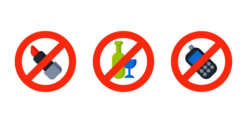 flat no lipstick sign make up Vector Image