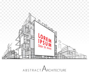 abstract architecture billboard building vector image