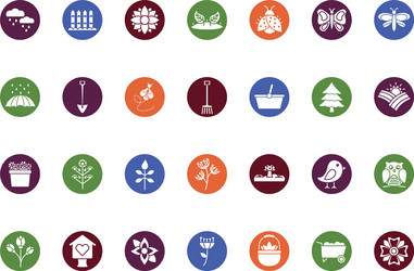 bundle spring set block icons vector image